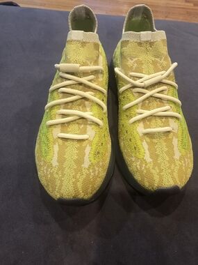 adidas Neon Yellow-Green Knit Slip-On Sneakers